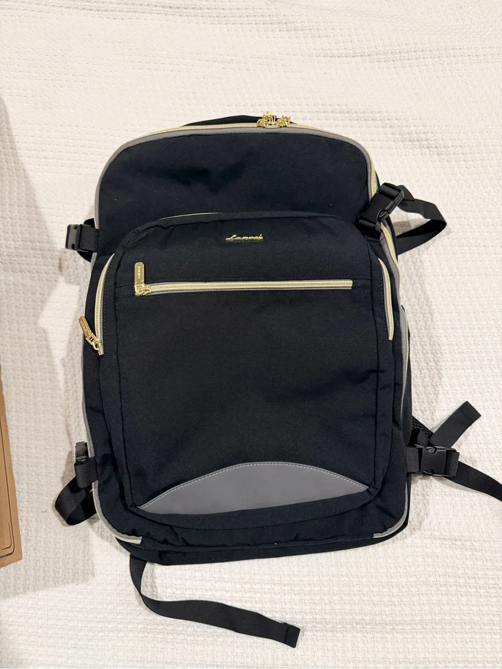 Unisex Backpack/Carry on with Gold Accents
